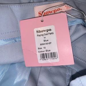 Showpo “Playing Cool Pants”, Size 8 (US), Light Blue
